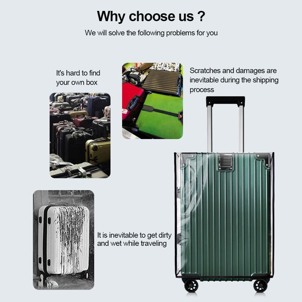 Waterproof Suitcase Cover Protector - Funda Protectora para Equipaje Transparente y