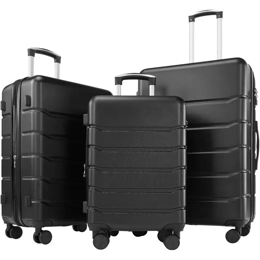 Expandable Hard Shell Luggage Set - Juego de Maletas Rígidas de 3
