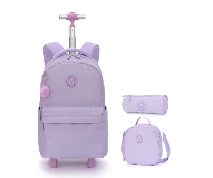 Foldable Rolling Luggage Bag - Mochila escolar con ruedas de 18