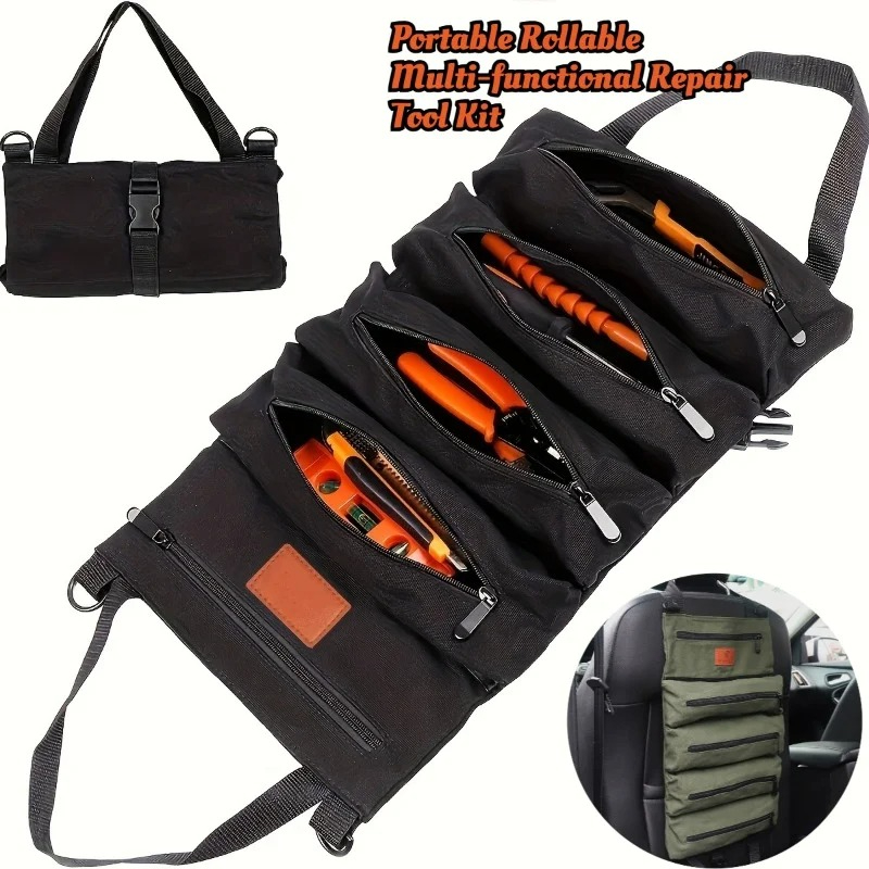 Foldable Rolling Luggage Bag - Bolsa de lona multiusos para herramientas,