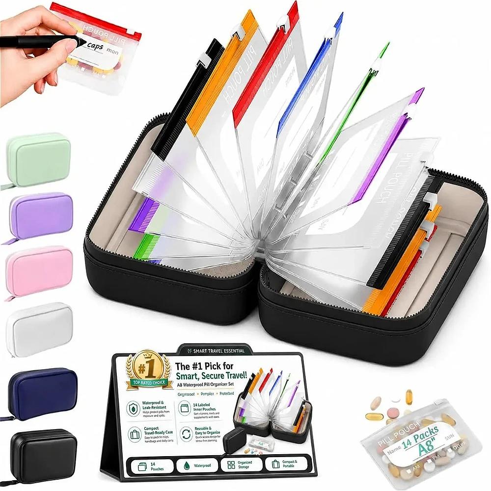 Handbags - Organizador semanal de pastillas 7/14, impermeable,