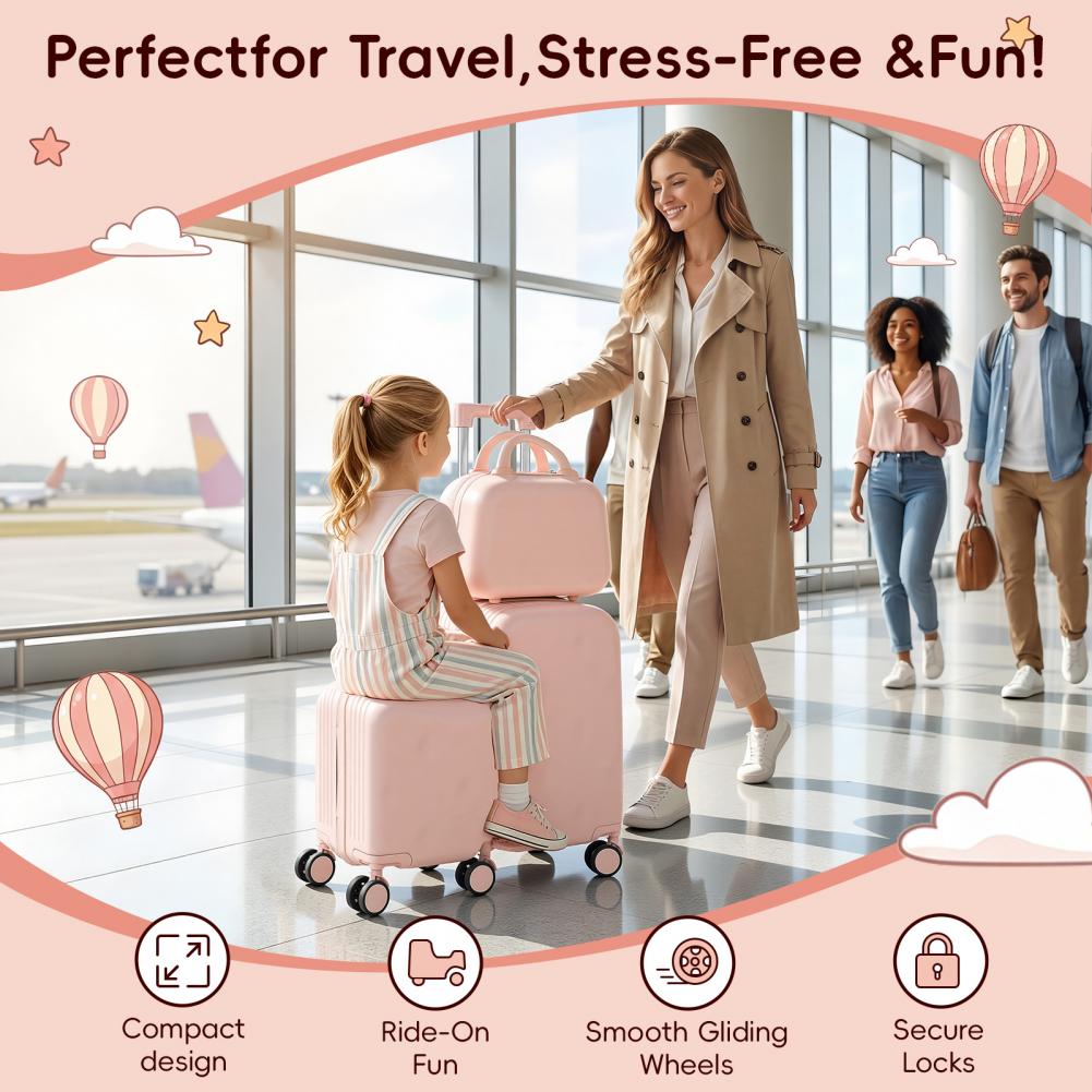 Kids Ride On Suitcase Scooter - Divertido scooter de 20 pulgadas para