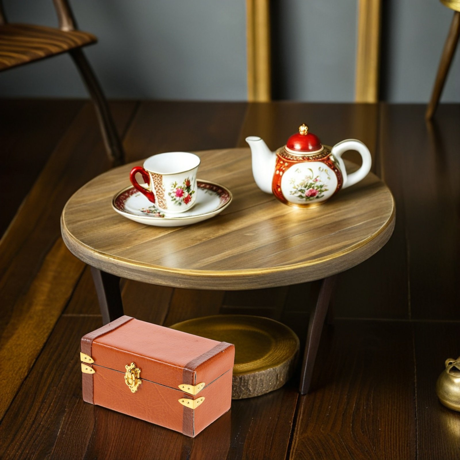 Retro Vintage Trunk Suitcase - Maleta de viaje retro en miniatura,