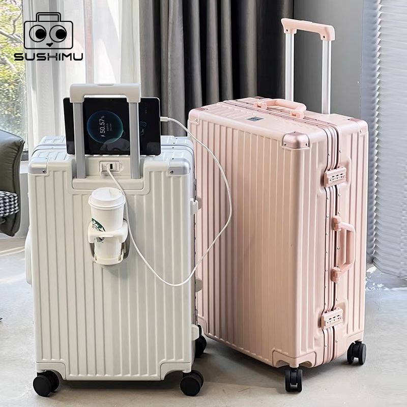 SUSHIMU equipaje de mano con p - Spinner Wheel Rolling Suitcase 20 Inch reseña y precio