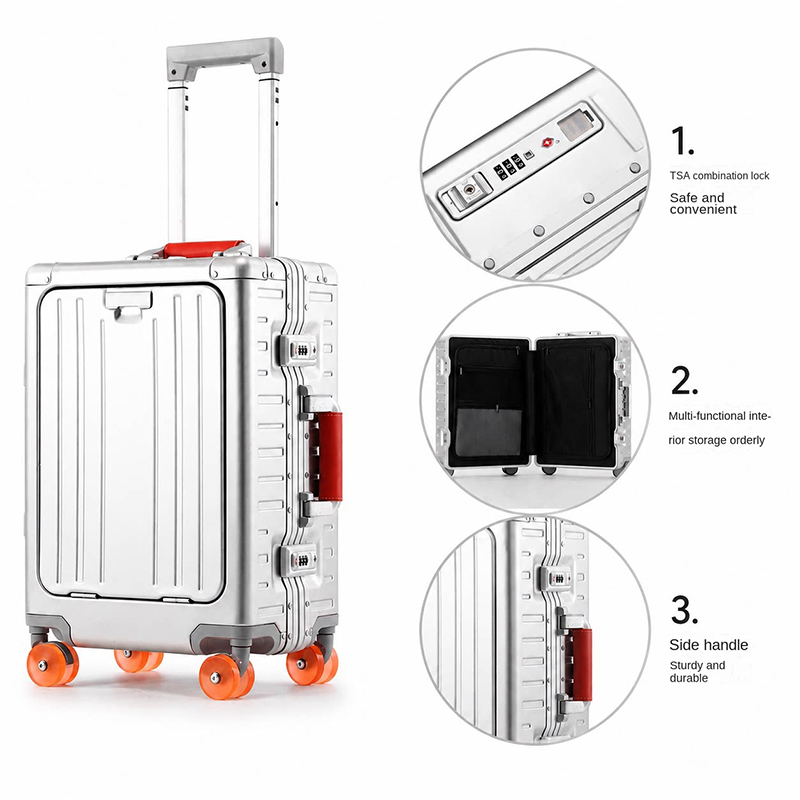 Maleta de aleación de aluminio - Front Opening Laptop Luggage 24 Inch reseña y precio