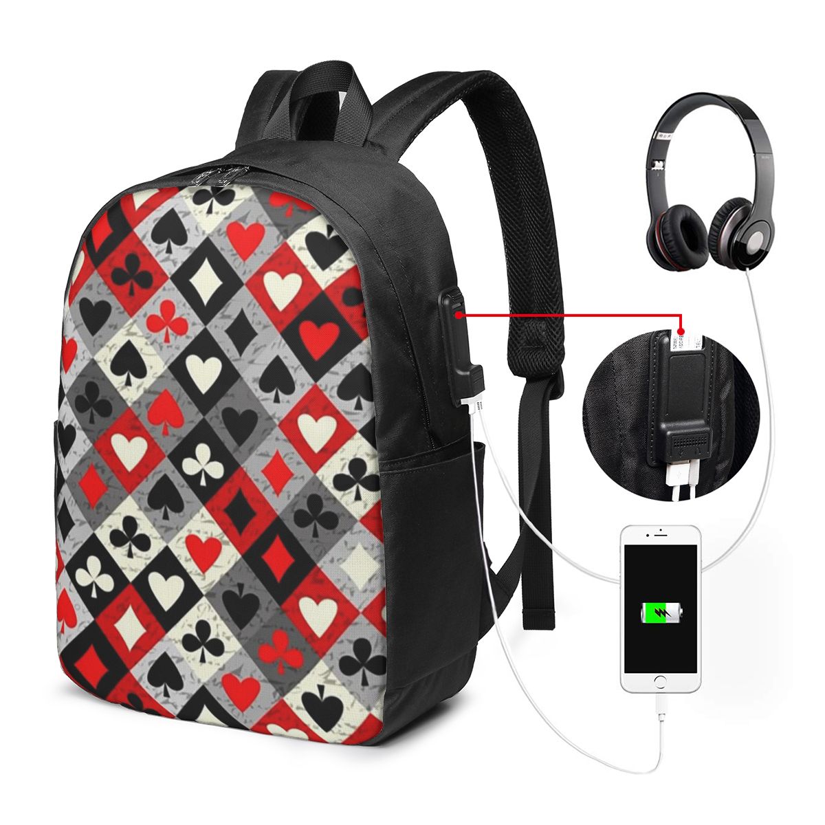 Mochila con estampado de carta - Travel Bags reseña y precio