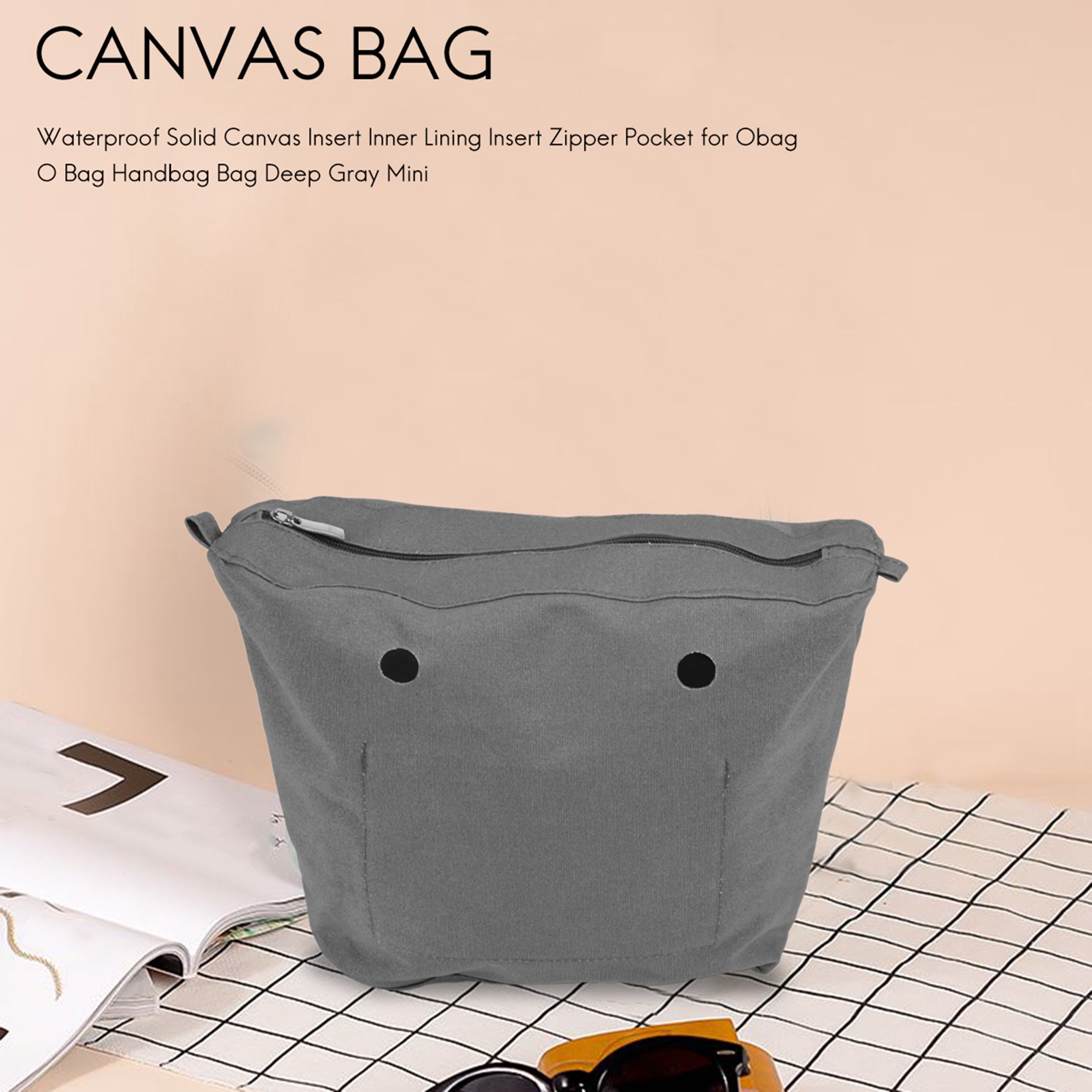 ABQR-inserto de lona sólida im - Handbags reseña y precio