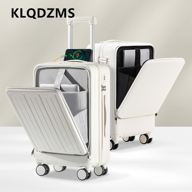 KLQDZMS Maleta de viaje con ca - Front Opening Laptop Luggage 24 Inch reseña y precio